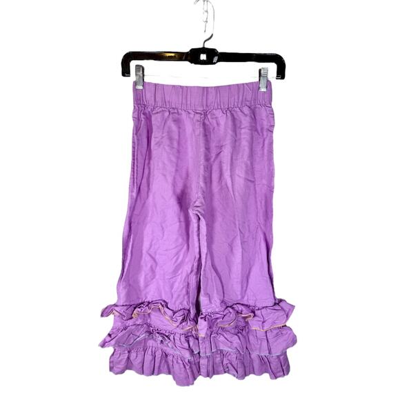 Matilda Jane Clothing Girl's 14 Sweet Violet Lavender Capri Length Ruffle Pants - Picture 3 of 8